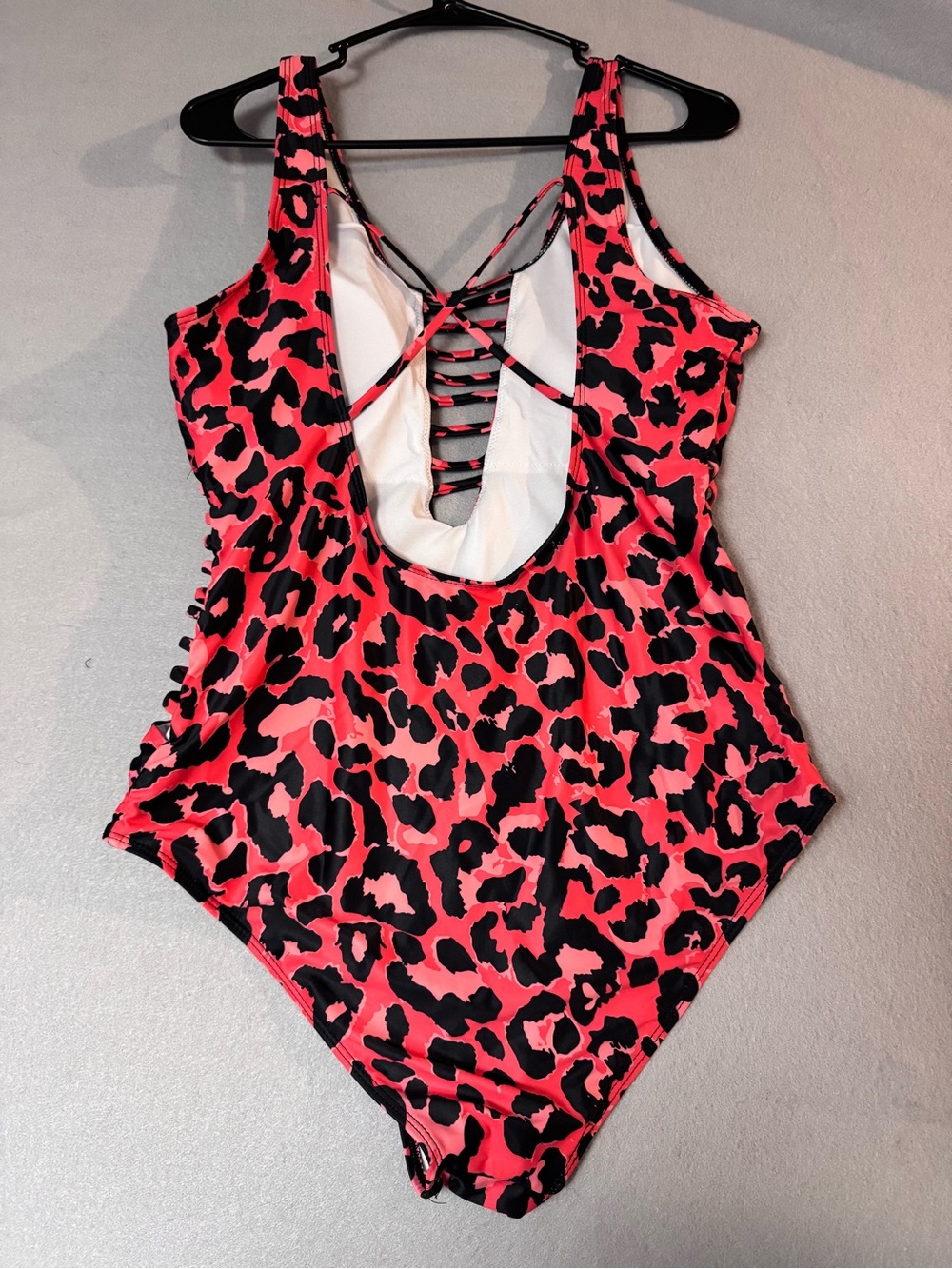 Women’s Aqua Eve Pink Leopard-Print One-Piece Swimsuit Size XL - Picture 3 of 5